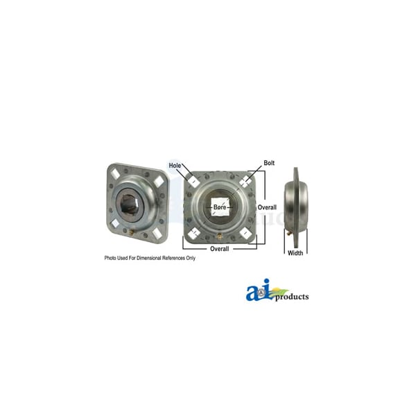 Bearing, Flanged Disc; Square Bore, Re-Lubricatable 5.5" x5.5" x2"